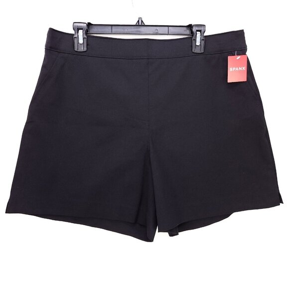 Spanx 6” Polished Shorts On the Go Classic Black Women's XL 20370R New - Picture 1 of 13
